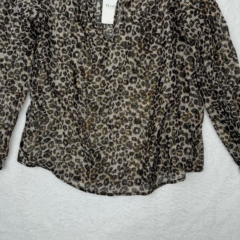 VELVET BY GRAHAM & SPENCER ANTHROPOLOGIE PEYTON LEOPARD BLOUSE TOP NWT XS - Picture 4 of 11